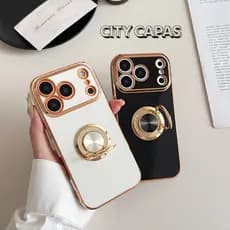 City Capas - Capinha Anel Giratório iPhone 17 17AIR 17PROMAX 16 16E 16PROMAX 16PLUS 15PROMAX 15PLUS