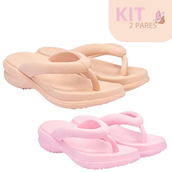 Kit Tamanco Feminino Chinelo Ortopédico Macio