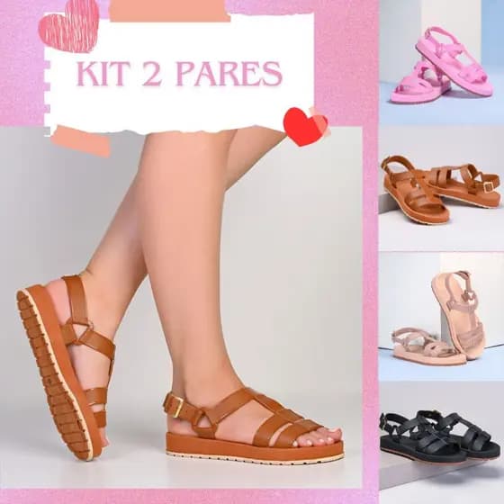 Kit 2 Pares Sandália Feminina Papete Birken: Leveza e Conforto Sem Igual