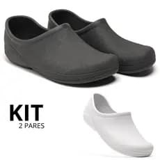 Combo 1 e 2 Pares Tenis Hospitalar Feminino Flexível Limpeza
