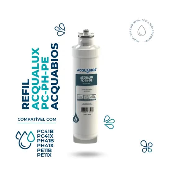 Refil Acqualux Acquabios PC PH PE Tripla Filtração com Redução de Cloro