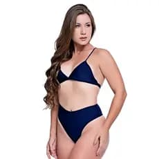 Biquíni Feminino Cós Alto Fio Dental Bojo Top Alça Fina Modelador Levanta Bumbum Praia Premium