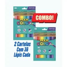 MultiColor 36 Cores Faber-Castell Kit com 2 Cartelas de Lápis de Cor