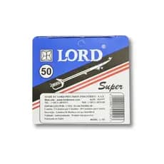 Lâminas de Barbear Lord Super Azul 50 Unidades - Aço Inoxidável Corte Preciso Suave e Durável