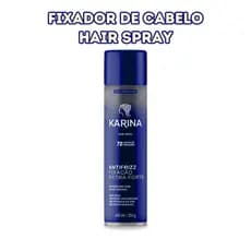 Hair Spray Karina Extra Forte 400ml – Fixação 72h, Antifrizz, Brilho Extra, Finalizador Profissional