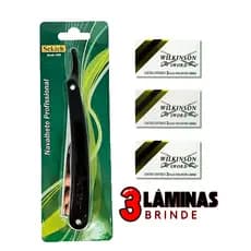 Navalhete Profissional Sekich com 3 Lâminas Wilkinson Inox – Kit Completo para Barbear e Contorno