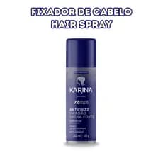 Hair Spray Feminino Karina 250ml Fixação Normal – Brilho Natural – Finalizador Sem Frizz – Laquê