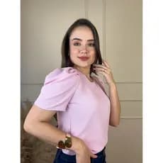 Blusa Con Manga Femenina Gola Redonda No Tecido Duna Super Elegante E Soltinha Moda Verao