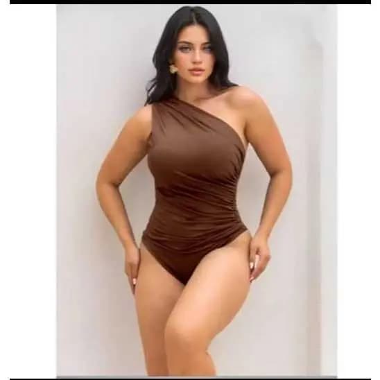 BODY FEMENINA Manga Mula un hombro tendencia moda verao