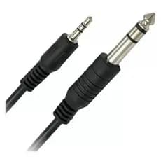 Cabo de Áudio Auxiliar P2 x P10 1.8 Metros Mono PC Amplificador Caixa Som