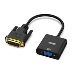 Adaptador Conversor DVI-D (24+1 Pinos) Macho p/ VGA 15 Pinos Fêmea Full HD