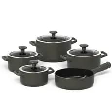 Jogo De Panelas  Aura 5 Pcs - Onyx Gray