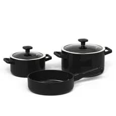 Jogo De Panelas  Aura 3 Peças Preto
