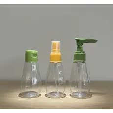 Kit 3 Frascos De Viagem Facetados Luxo Pump Spray E Tampa