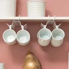 Kit 2 Porta Xícaras Suspenso Organizador de Armário Aramado Cozinha Canecas