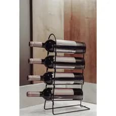 Suporte Adega 4 Garrafas de Vinho Luxo Aço Aramado Bancada Mesa Cozinha