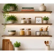 Prateleiras MDF 60x20cm Decorativas para Cozinha Sala Quarto Suporta 25KG