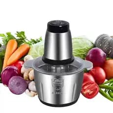 Picador De Alimentos Moedor Elétrico 2/3L Triturador Potente Carne Legumes Temperos Inox 110/220v