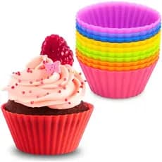 Kit 12 Mini Forminha De Silicone Forma Assadeira Cupcake Mini Bolo Muffin 12 Unidades