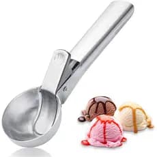 Colher Concha Pegador De Sorvete Inox Bola Com Ejetor Profissional