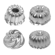 Kit 4 Formas Decorada 4 Modelos18cm Bolo Pudim Torta