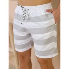 Short Tactel Grosso Masculino Mauricinho Adulto Surf Praia Piscina Secagem Rápida Academia Bermuda Verão listrada