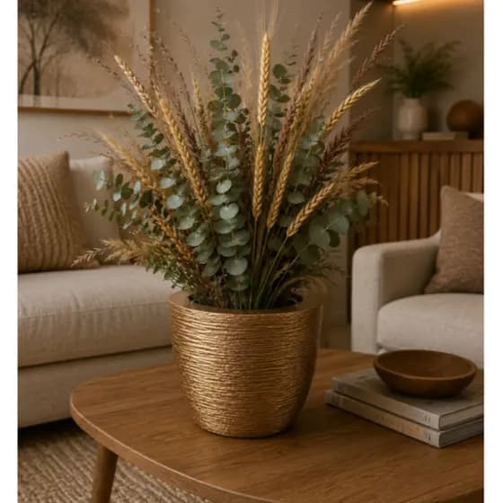Vaso de Planta Decorativo Reciclável em Polietileno Cone Redondo texturizado - Ref. 96