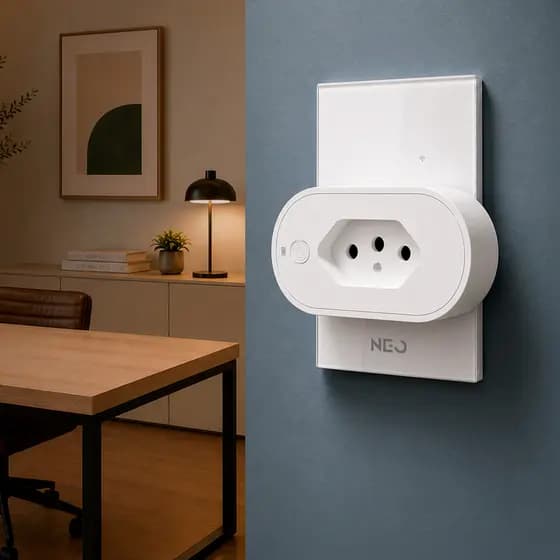 Kit 10 Tomadas Inteligente Smart Wi-fi 2.4 GHz 10A 110v/220v Bivolt Branco Neo Avant