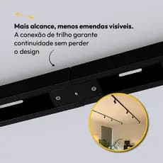 Kit Conector Junção Reta Emenda De Trilho Eletrificado Versalles T1 Preto Alut By Avant