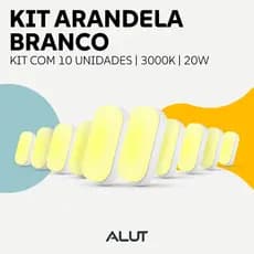 Kit 10 Arandela Led Tartaruga 20w 3000k 6500k Bivolt Ip65 a prova d'água Branco/Preto Alut By Avant