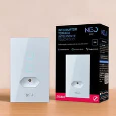Interruptor com Tomada Smart Zigbee Alexa google 1 ou 2 Botões 4x2 Bivolt Preto ou Branco Neo Avant