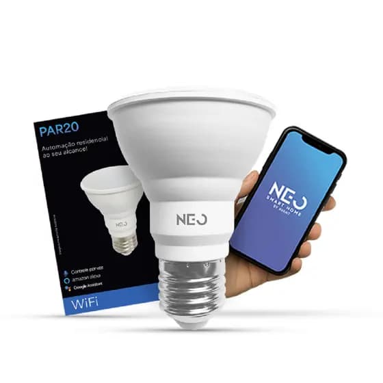 Lâmpadas Led Par20 Smart Inteligente Wi-fi 2.4 GHz 7w 2700K/6500K RGB E27 Branco Neo Avant