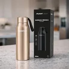 Garrafa Termica Class 600ml Preto ou Nude Aço Inox 24h Quente 6h Gelado Academia Antivazamento