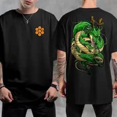 Camiseta Masculina 100% Algodão Estampada Dragon Ball Shenlong