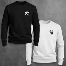 Kit 2 Blusa Moletom Masculino New York Gola Redonda Algodão Unissex Casaco Masculino Feminino