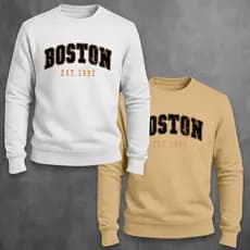 Kit 2 Blusa Moletom Masculino Boston Gola Redonda Algodão Unissex Casaco Masculino Feminino