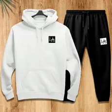 Conjunto Moletom Unissex Estampado Los Angeles Calça e Blusa Com Capuz Bolso Canguru