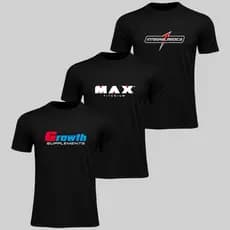 Kit 3 Camiseta Dry Fit Masculina Preta Mix Academia Caminhada Fitness Casual Confortável Treino