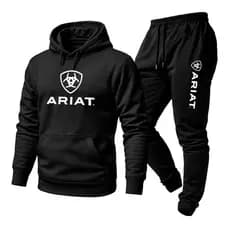 Conjunto Moletom Unissex Estampado Ariat Country Calça e Blusa Com Capuz Bolso Canguru