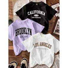 Kit 3 Camiseta Menina Infantil Feminina Algodão Confortável Estilo Moderno Cute Casual