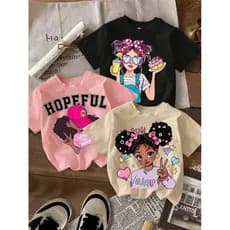Kit 3 Camisetas Feminina Infantil Menina Básica Casual Algodão Look Moderninho Lançamento