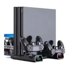 Base Cooler Compatível com Ps4 Slim Ps4 Pro Ps4 Carregadora para 2 Controles e Suporte de Jogos