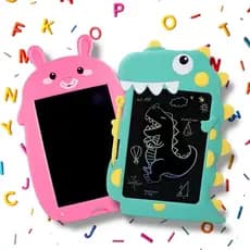 Lousa Mágica Tela LCD Colorida Coelho e Dinossauro Tablet 12 Polegadas para Escrever e Desenhar