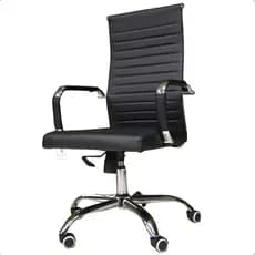 Cadeira Escritório Presidente Executiva Esteirinha Office Elegance Milano Preto