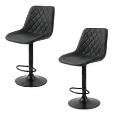 kit 2 Banqueta Alta Premium para Cozinha, Área Gourmet e Bar com Encosto Anatômico Base Metálica Ref
