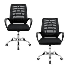 Kit 2 Cadeiras Escritório Ergonômicas E-1078 com Sistema Relax e Laudo NR17 Preto