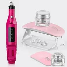 Kit unhas acrigel  Nail Design  Géis + Motor Caneta + Cabine Mini Sun Profissional