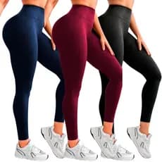 Kit 3 Calça Feminina Legging Básica Suplex Fitness Academia Feminino