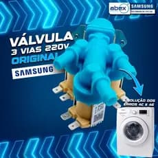 Válvula 3 Vias Entrada De Agua Lavadora E Lava E Seca Samsung DC62-00233B 220v WD10M WD11M Original