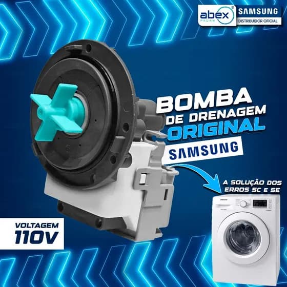 Bomba De Drenagem DC31-00181C 127v Lava E Seca Samsung WD10M WD11M WD103U WD106U WD856U Original